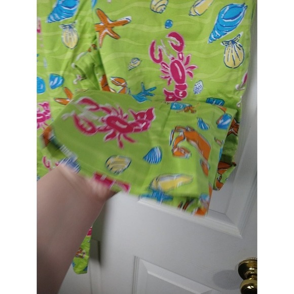 Eric Casual Seascape Loud Colored Flat Capri Cropped Pants. Size 10 - Picture 5 of 12